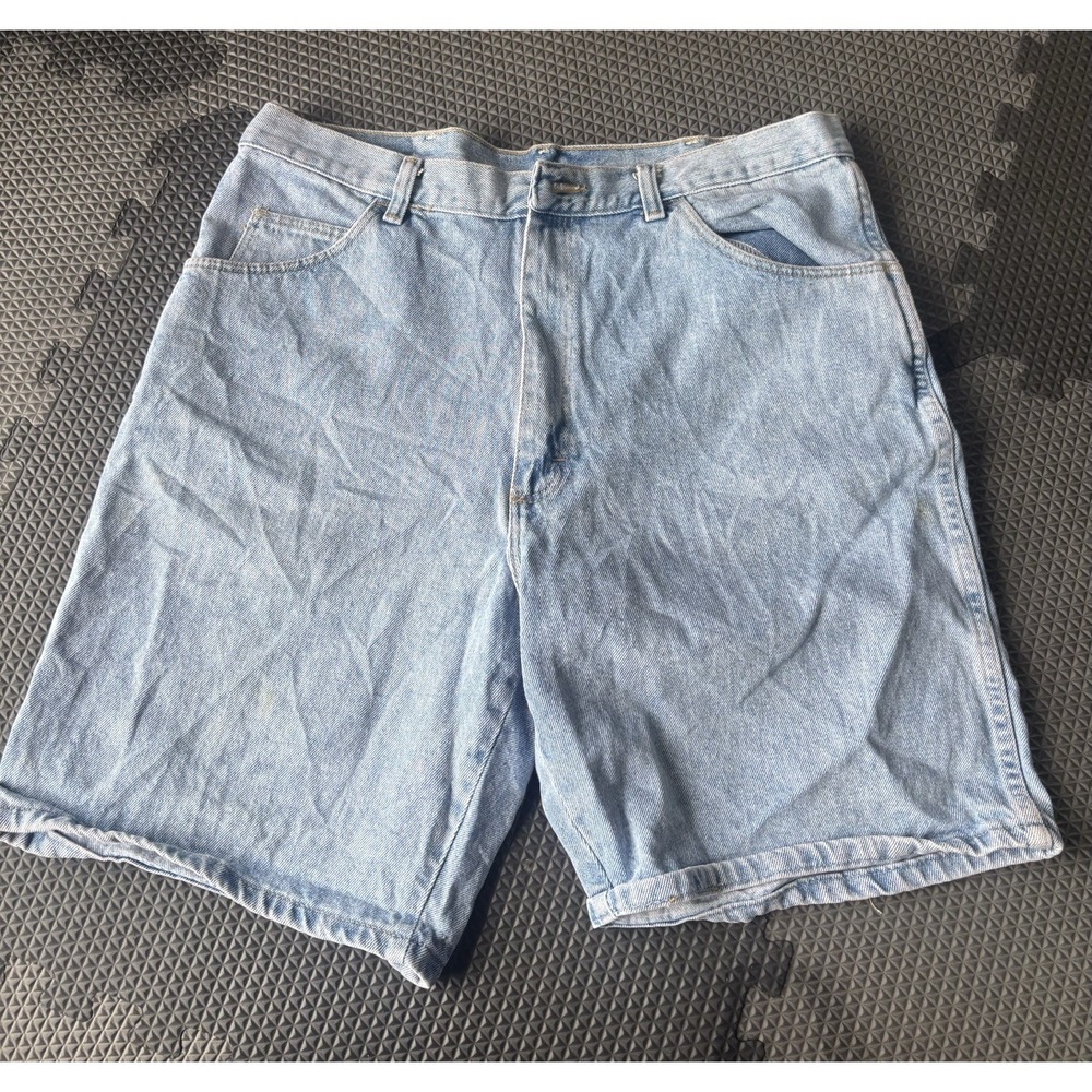 Wrangler Light Blue Wash Mens Jean Shorts Size 36